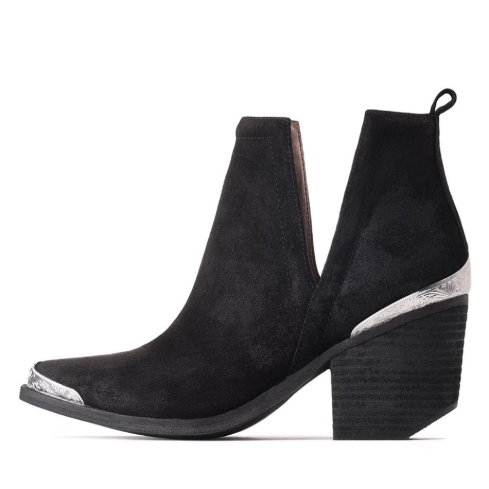 Jeffrey Campbell Black Distressed Suede Boots